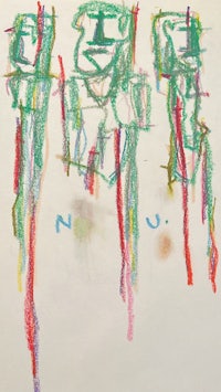 a drawing of a group of people in different colors