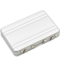 a silver briefcase on a white background