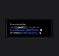 a screenshot of a transaction action on a black screen