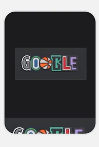 a square sticker with the word google on it