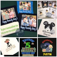 a collection of t - shirts with pictures of children