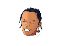 a cartoon of a woman with dreadlocks