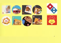 domino's logo on a yellow background
