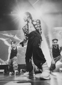 a group of dancers performing on stage