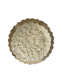 a plate of white rice on a black background