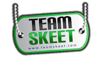 team skeet logo on a black background