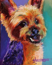 yorkshire terrier painting - yorkshire terrier fine art print