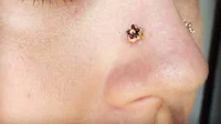 a woman with a piercing on her nose
