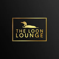 the loon lounge logo on a black background