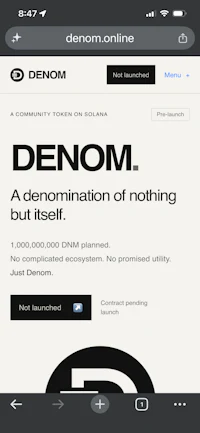 a screenshot of the denom website