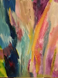 a painting of a colorful abstract painting