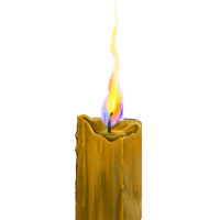 a burning candle on a black background