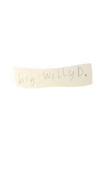 a gold ribbon with the words big willy d on it