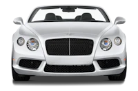 the front view of a white bentley continental gt