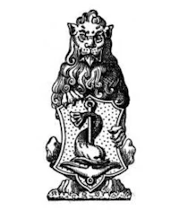 a black and white illustration of a lion holding a shield