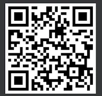 a black and white qr code on a black background