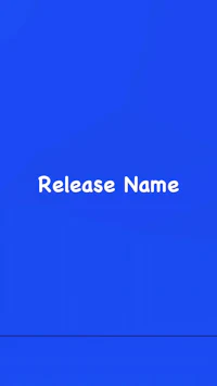 a blue background with the word release name