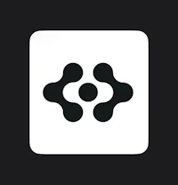 a black and white icon with a circle in the middle