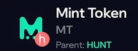 the logo for mint token mt parent hunt