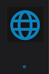 a blue globe on a black background