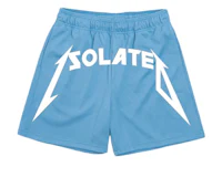 a blue short with the word solote on it