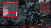 a screenshot of a video game with zombies in the background