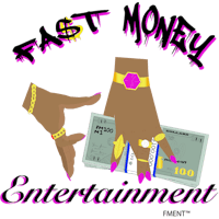 a woman holding a bill with the words fast money entertainment