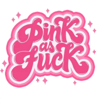 pink as fuck logo on a black background