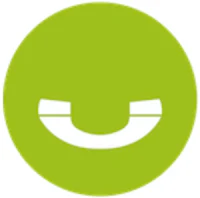 a green phone icon with a smiley face