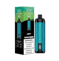 a box with a blue box and a blue e-liquid