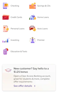 a screen showing a new customer's account page