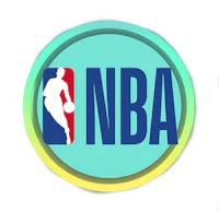 the nba logo on a blue background