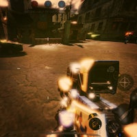 a screenshot of a game with a gun in it