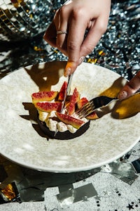 a plate of food on top of a stove