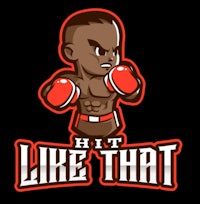 a cartoon character with the words hit like that