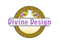 divine design logo on a black background