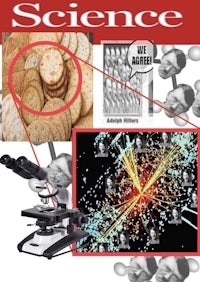 the cover of a science book with a picture of a microscope and a picture of a cracker