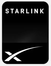 the starlink logo in black and white
