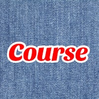 a blue denim shirt with the word course on it
