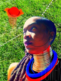 an image of a woman with dreadlocks and an ice cream cone