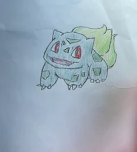 a drawing of a pokemon on a piece of paper