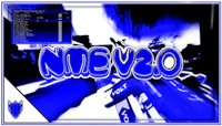 a blue screen with the word neyy30 on it
