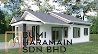 a small house with the words bum haramin sdn bhd