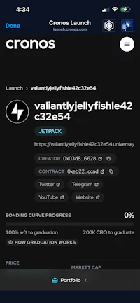 a screenshot of the cronos app on an iphone