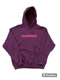 a maroon hoodie with the word tangerine on it