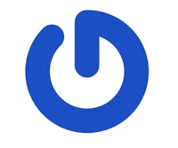 a blue circle with a power button in it