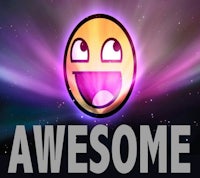 a smiley face with the words awesome on it