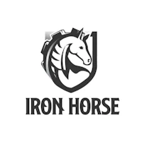 the iron horse logo on a white background