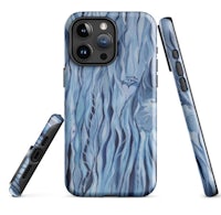 an iphone 11 pro case with a blue background