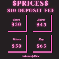 a pink banner with the words'spices $ 10 deposit fee'